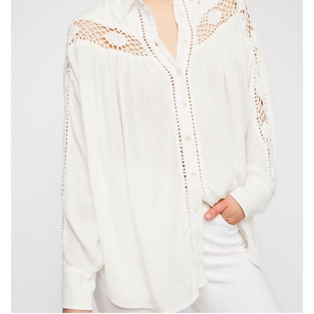 Elegant White Lace Women's Top